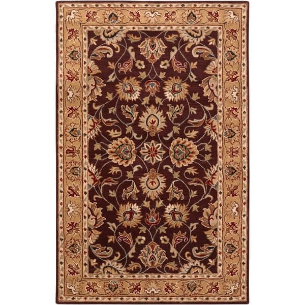 slide 2 of 28, Artistic Weavers Nia Handmade Traditional Border Area Rug Burgundy/Beige - 10' x 14' - Runner/Rectangle