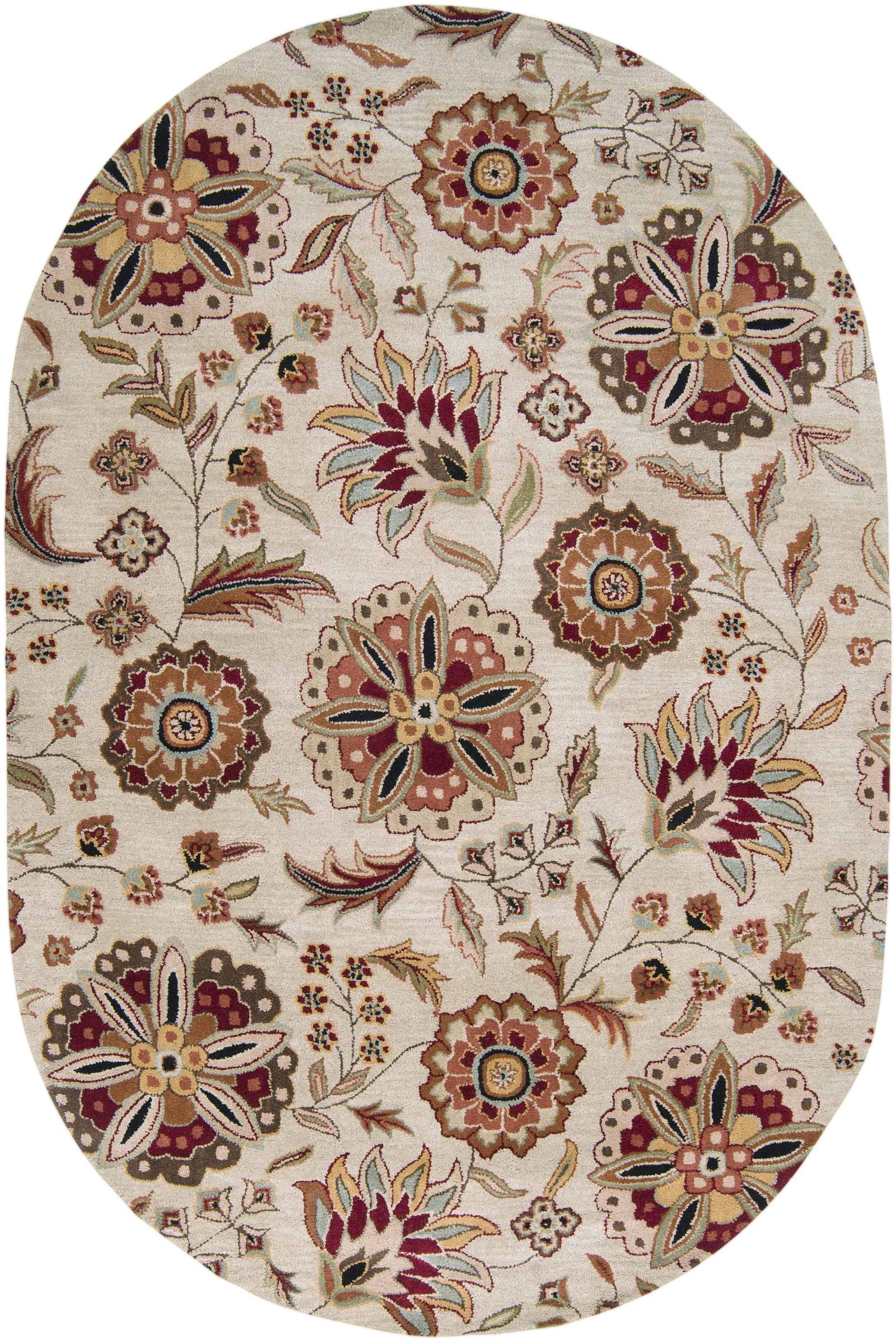 Hand tufted Antimony Floral Wool Area Rug (8' x 10' Oval) Free