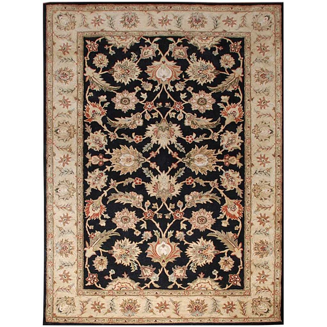 Hand tufted Black Wool Area Rug (10 X 14)