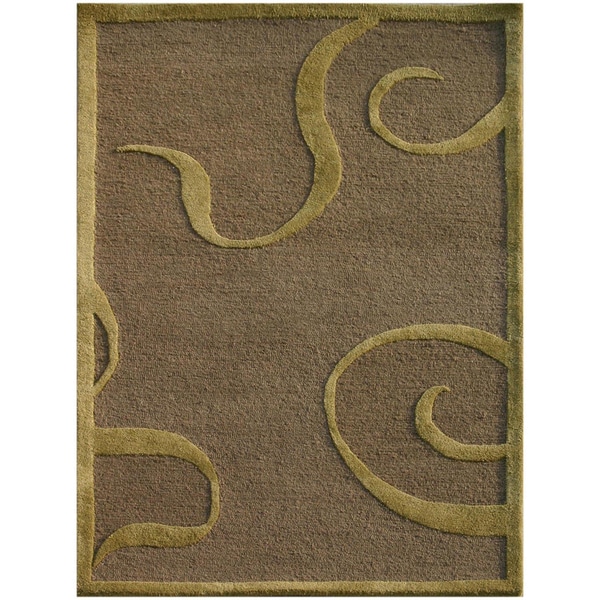 Swirl Hand Tufted Wool and Art Silk Rug (8' x 11') JRCPL 7x9   10x14 Rugs