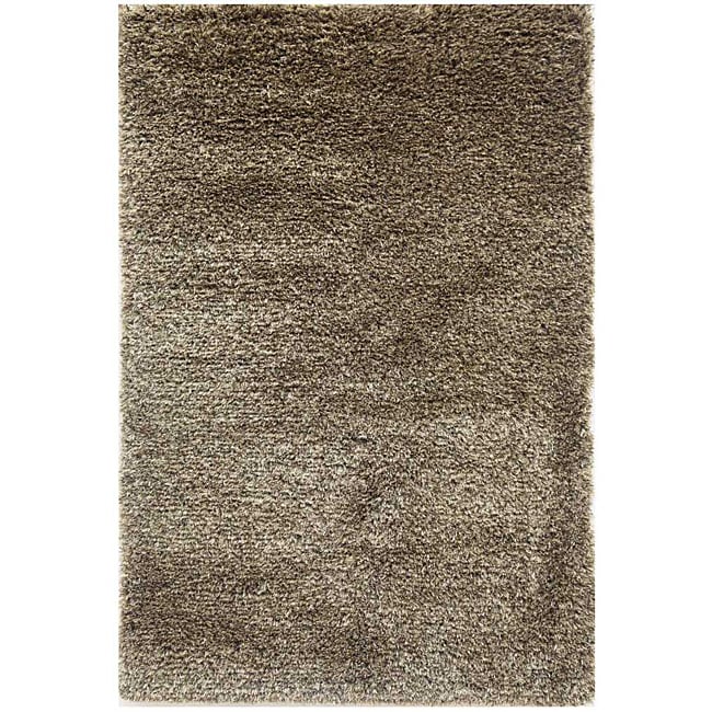 Hand woven Brown Wool blend Shag Area Rug (2 X 3)