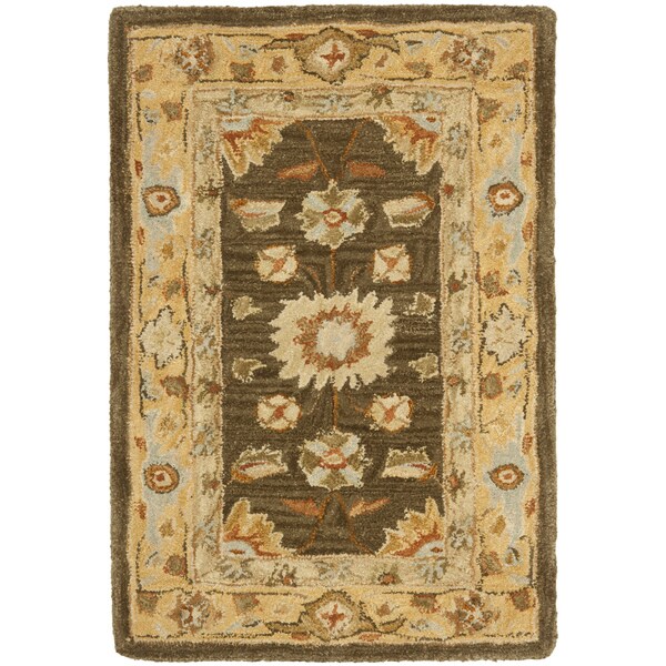 Safavieh Handmade Anatolia Oriental Farahan Brown/ Taupe Hand-spun Wool Rug (2' x 3')