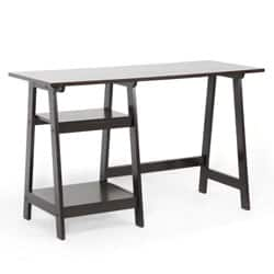 Shop Porch Den Hanalei Dark Brown Wood Modern Desk With Sawhorse