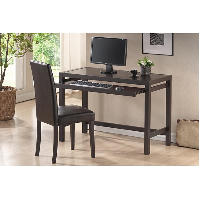 Astoria Brown Modern Desk and Chair Set - Free Shipping 