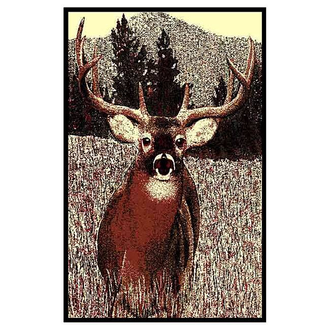 African Advanture Deer Berber Area Rug (5'x7') - 5' x 7'