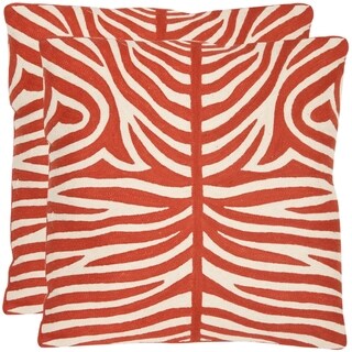 safavieh tiger stripes 22 inch embroidered orange decorative pillows set of 2 - Orange Decorative Pillows safavieh tiger stripes 22 inch embroidered orange decorative pillows set of 2 - Orange Decorative Pillows