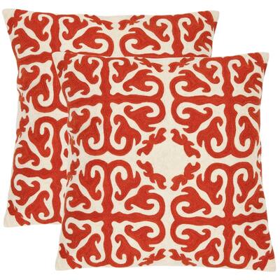 Buy Orange Geometric Throw Pillows Clearance Liquidation
