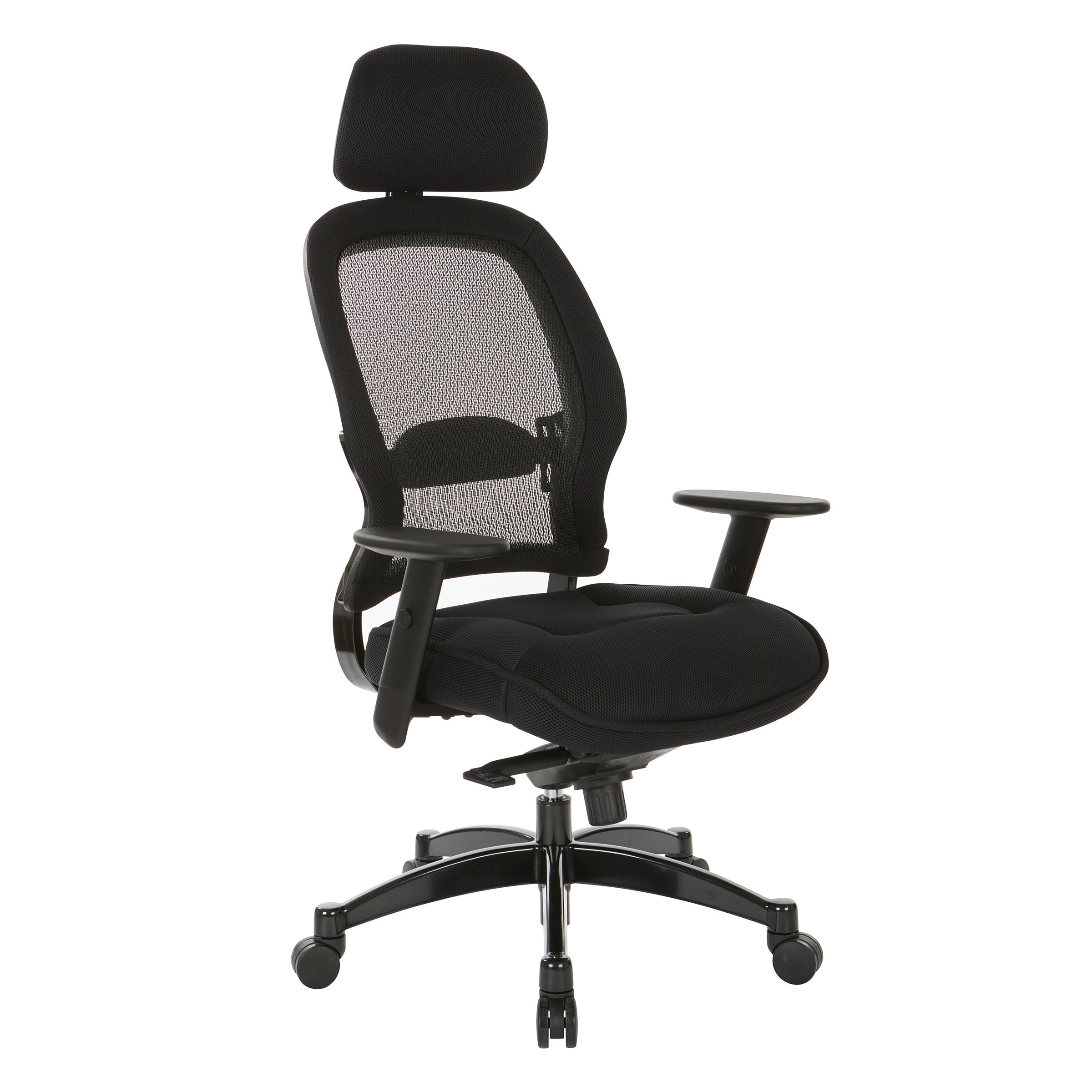 Professional Deluxe Black Breathable Mesh Office Chair With Adjustable Headrest And Mesh Seat Overstock 6442781