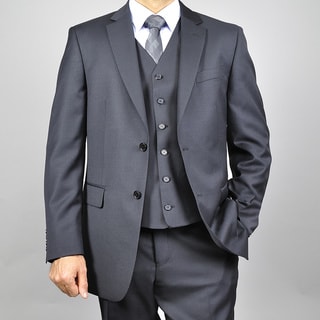 Men's Black 3-piece Suit - 13011707 - Overstock.com Shopping - Big ...