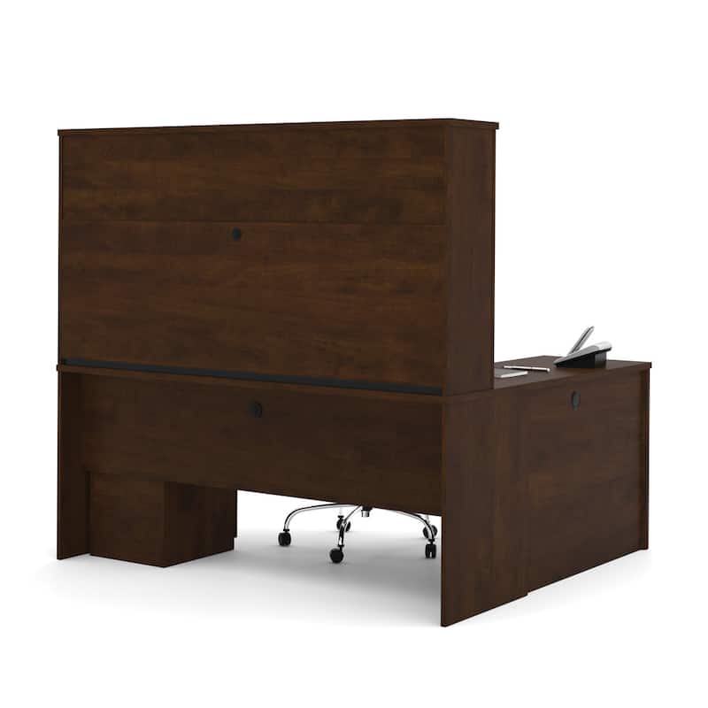 Bestar Prestige Plus L-shaped Desk with Hutch
