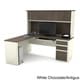 preview thumbnail 14 of 13, Bestar Prestige Plus L-shaped Workstation Desk with Hutch White Chocolate & Antigua