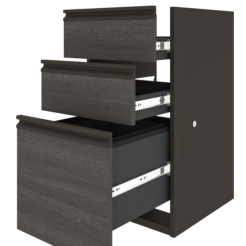 Bestar Prestige Plus L-shaped Workstation Desk with Hutch