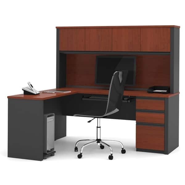 Shop Bestar Prestige Plus L Shaped Workstation Desk With Hutch