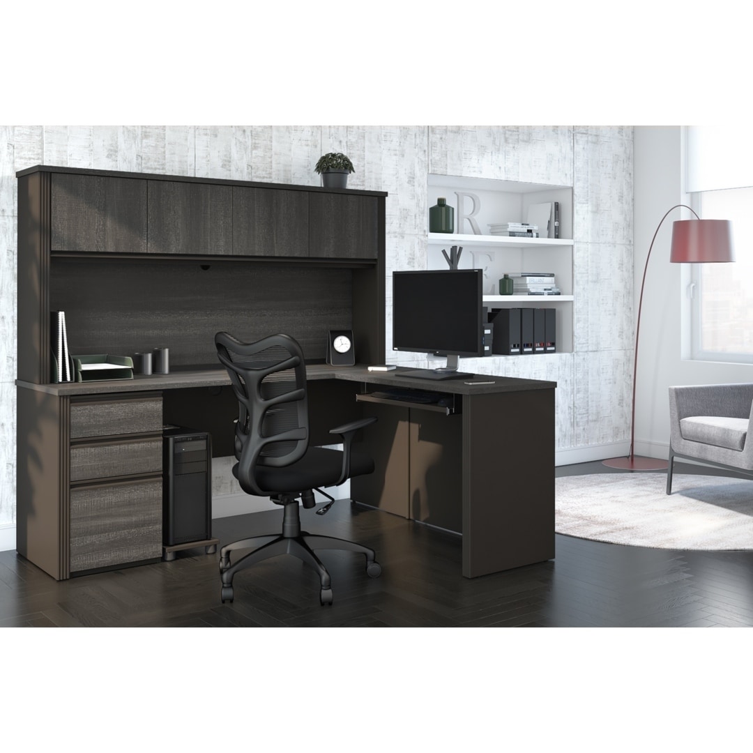 Shop Bestar Prestige Plus L Shaped Workstation Desk With Hutch