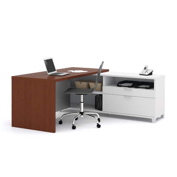 Shop Bestar Pro Linea L Shaped Workstation Desk Overstock 6443011