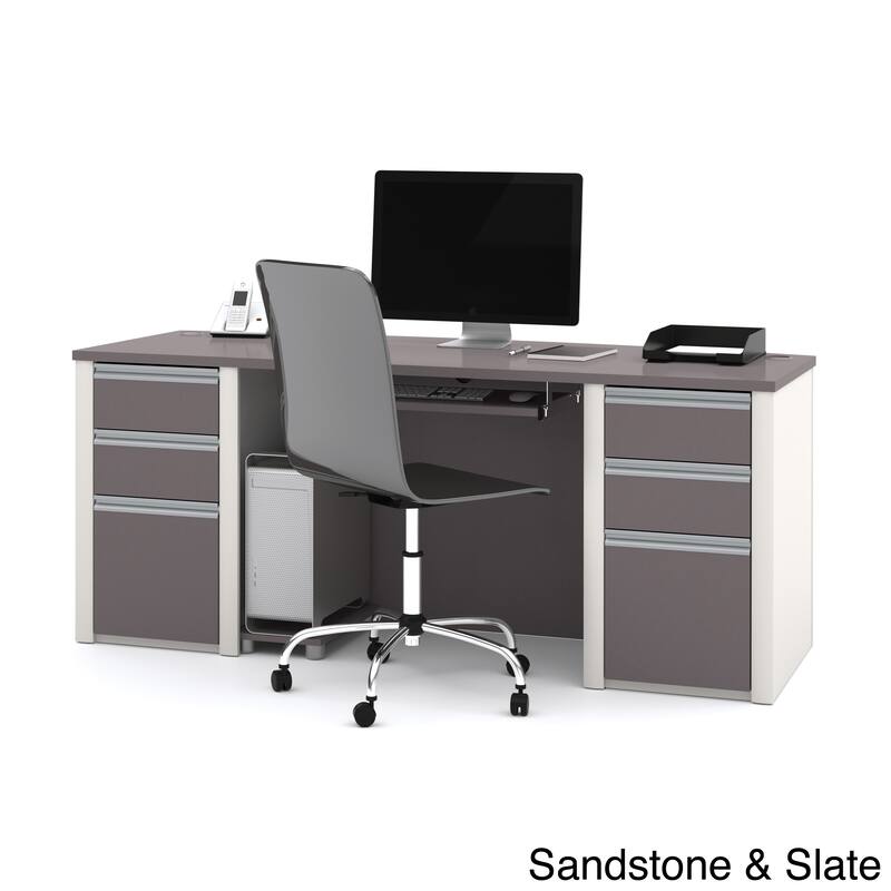 Bestar Connexion Executive Desk - sandstone
