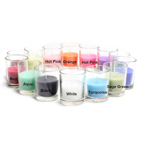 Round glass Votive Candles (Set of 12)