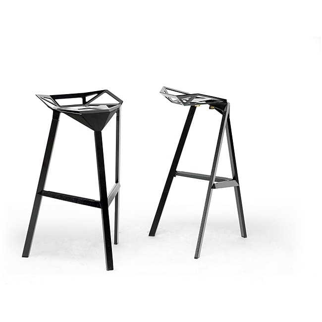 Kaysa Black Aluminum Modern Bar Stool (set Of 2)