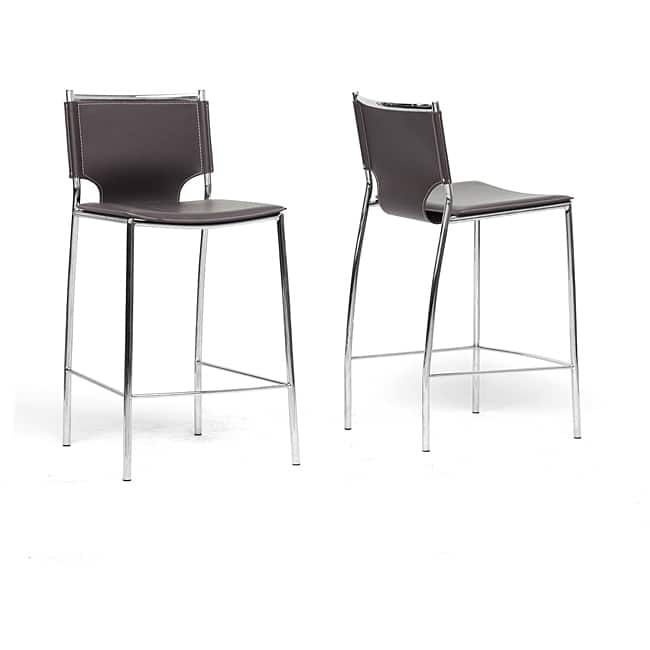Modern Faux Leather 26" Counter Stool by Baxton Studio