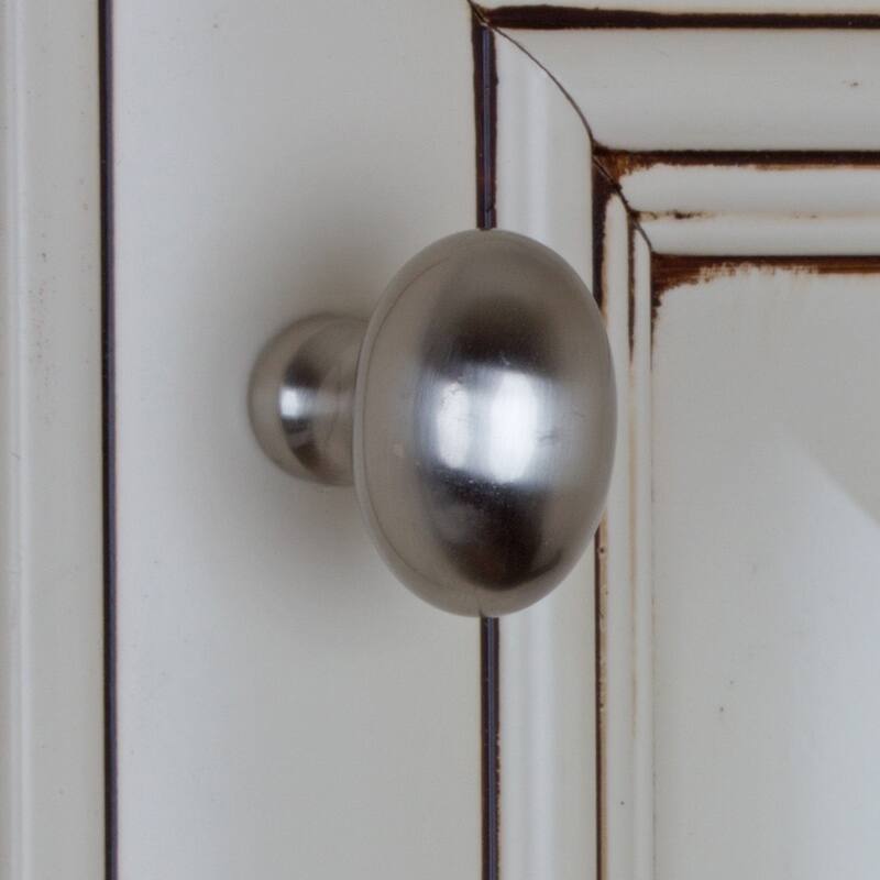 GlideRite 1.25-inch Satin Nickel Classic Oval Egg Cabinet Knobs (Pack of 25)