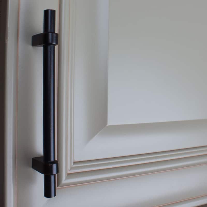 GlideRite 6-inch Oil Rubbed Bronze Zinc Euro T-bar Cabinet Handle Bar Pulls (Case of 25)