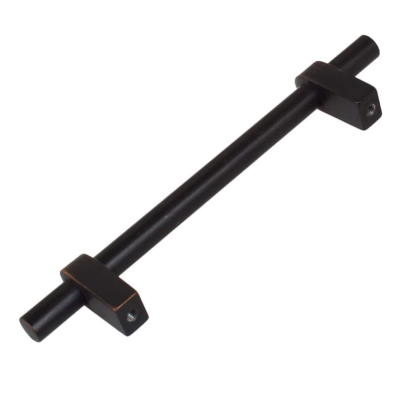 GlideRite 6-inch Oil Rubbed Bronze Zinc Euro T-bar Cabinet Handle Bar Pulls (Case of 25)