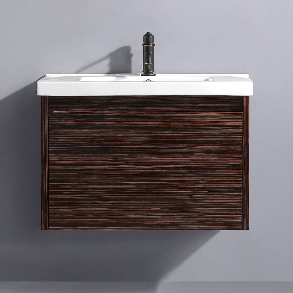 Vigo 32-inch Espresso Petit Single Bathroom Vanity - White