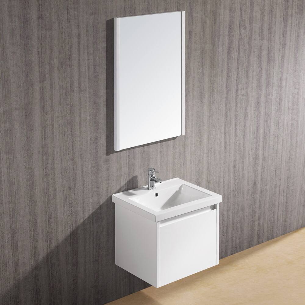 Vigo 23-inch Bianca Single Bathroom Vanity with Mirror - White