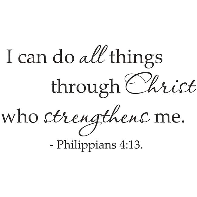 Vinyl Attraction 'I can do all things through Christ' Scripture Vinyl Wall Art