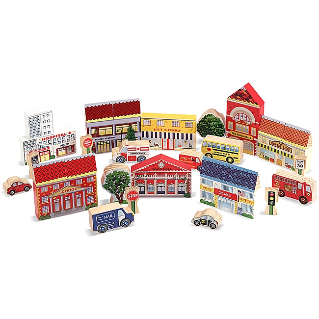 Melissa & Doug Town Blocks Play Set