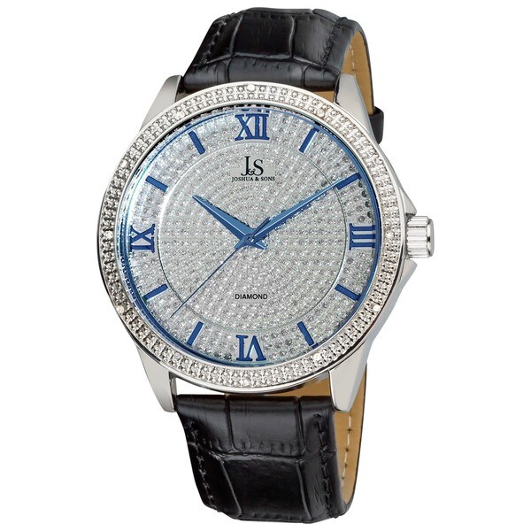 Joshua & Son's Men's Diamond Quartz Strap Watch Joshua & Sons Men's Joshua & Sons Watches