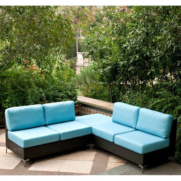 Handy Living Napa Springs Ocean Blue 3 Piece Indoor/Outdoor Wicker Furniture Set Free Shipping