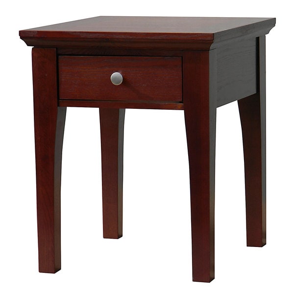 Fraser OneDrawer Mahogany End Table Free Shipping Today Overstock