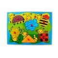 Puzzled Peg Puzzle Insects Shapes Wooden Puzzle Toy