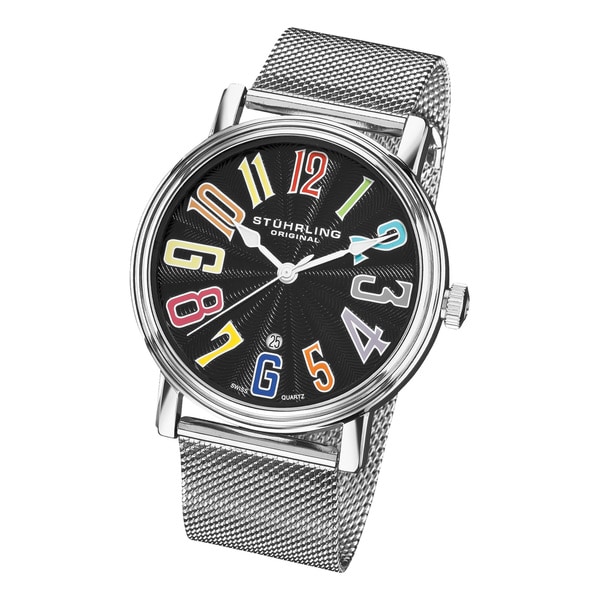 Stuhrling Original Men's Roulette Rainbow Mesh Bracelet Watch Stuhrling Original Men's Stuhrling Original Watches