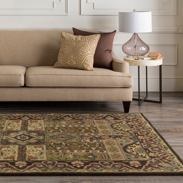 Hand-tufted Larissa Dark Brown Wool Area Rug - 8' x 11'