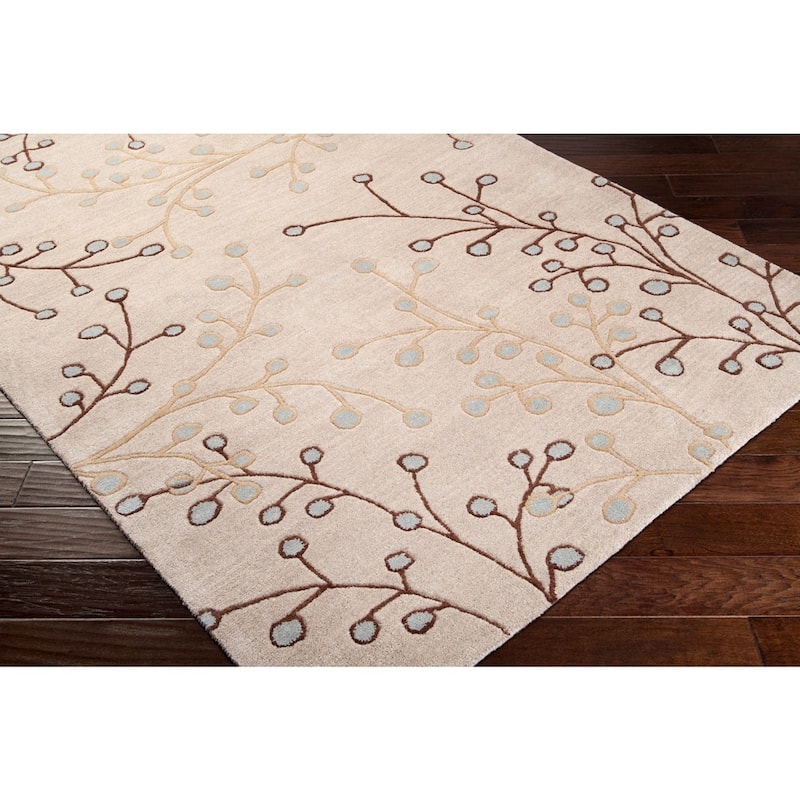 Sakura Handmade Transitional Floral Wool Area Rug