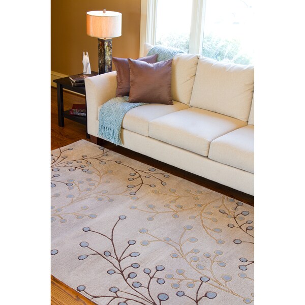 Hand-tufted Kilbride Floral Wool Area Rug - 6' x 9'