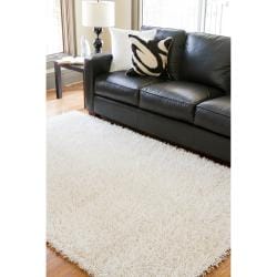 Hand woven White Soft Shag (5' x 8') 5x8   6x9 Rugs