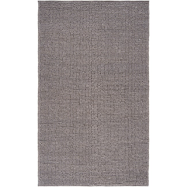 Hand woven Casual Solid Grey Aberdeen Wool Rug (8 X 11)