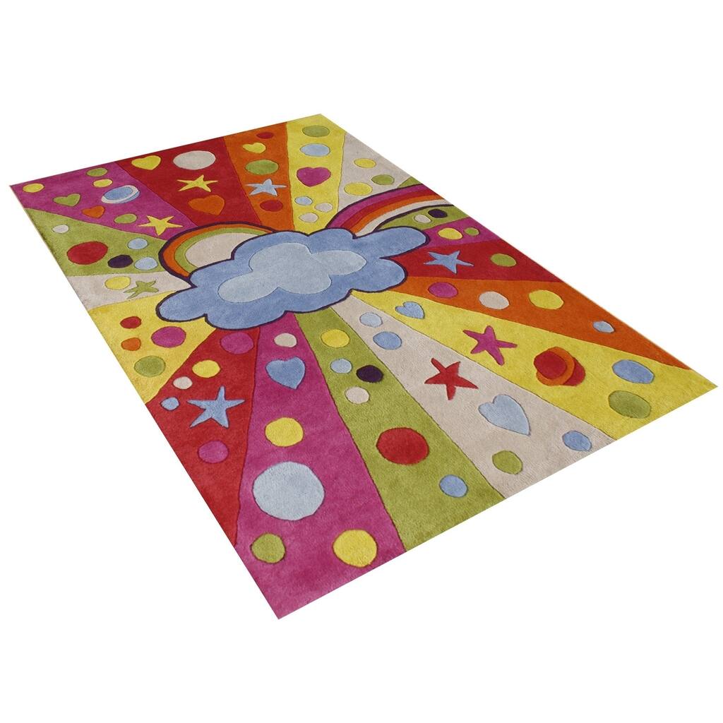 Alliyah Handmade Kids Multicolor New Zealand Blend Wool Rug (6' x 6') - 6' x 6'