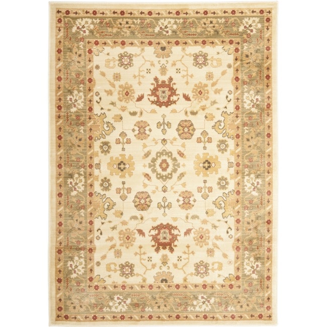 Oushak Cream/green Power loomed Area Rug (4 X 57)