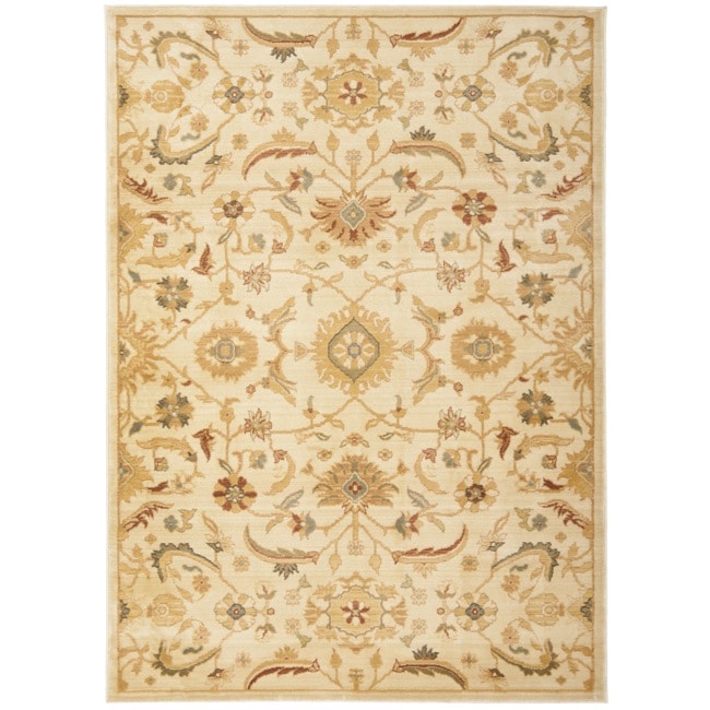 Oushak Cream/ Gold Powerloomed Rug (8 X 11)