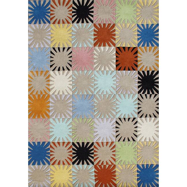 Alliyah Handmade Multicolored New Zealand Blend Wool Rug - 4' x 6'