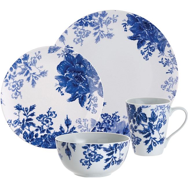 Paula Deen Dinnerware Tatnall Street 16 piece Set, Bluebell (PorcelainCare instructions Dishwasher safeMicrowave safe Service for 4Pieces 16Set includesFour (4) dinner plates, 10.5 inch diameterFour (4) salad plates, 8 inch diameterFour (4) cereal bowl