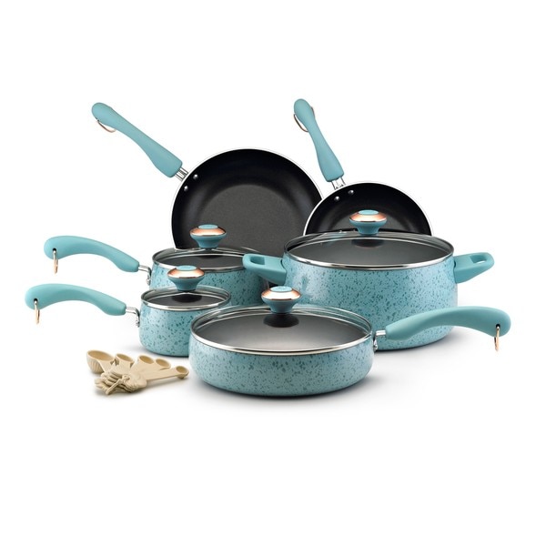 Paula Deen Signature Collection Porcelain Nonstick 15 piece Aqua