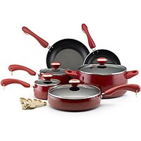 Gourmet Chef 12 Piece Covered Cookware Set Free Shipping Today Paula Deen Collection Red Speckle Nonstick 15 Piece Cookware Set