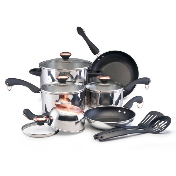 Paula Deen 12-piece Signature Stainless Steel Cookware Set - Free Shipping Today - Overstock.com ...