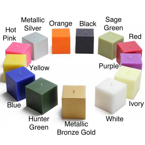 3 x 3-inch Square Pillar Candles (Pack of 12)