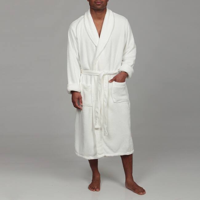 Woven Workz Unisex 'Boston' Cream Microfiber Bath Robe
